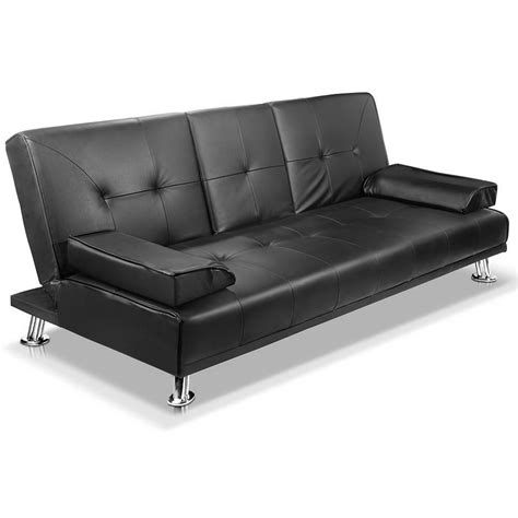Buy Online Black Leather Sofa Bed